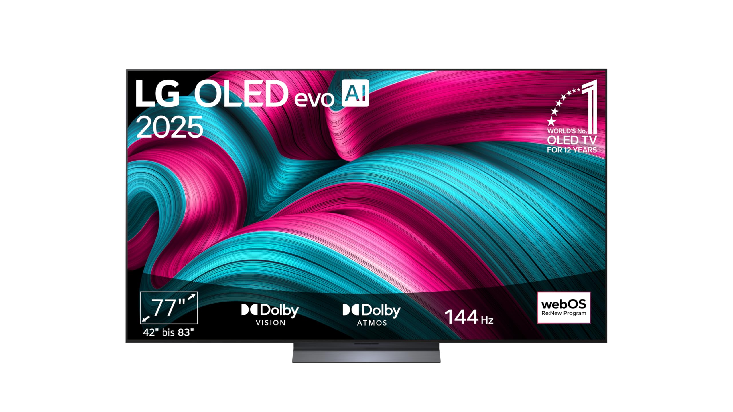 LG OLED77C5ELB TV 77 Inch (195 cm) 4K OLED evo AI TV (α9 Gen8 4K AI Processor, webOS 25, 120Hz (VRR up to 144Hz)) [Model Year 2025]