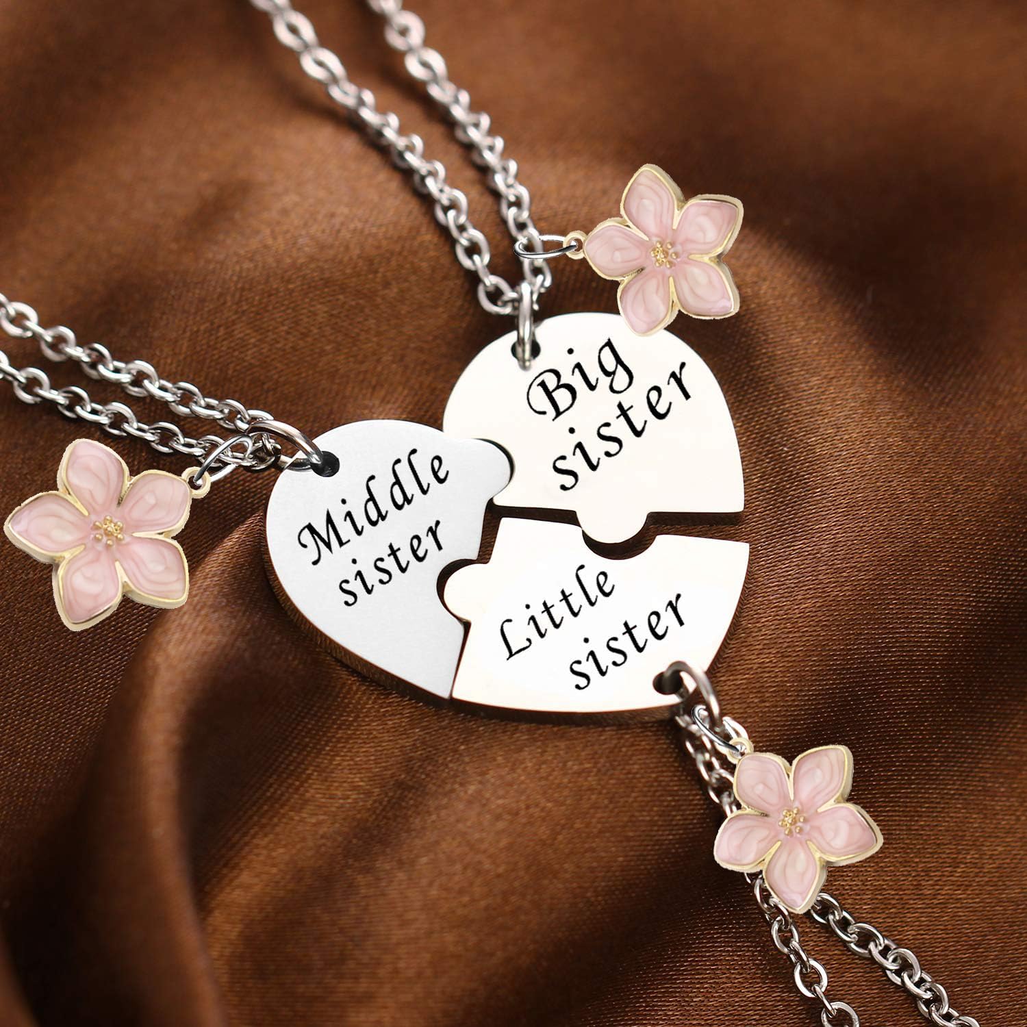 Gifts Big Sis Middle Sis Little Sis Necklace AGR8T 3pcs Pendant