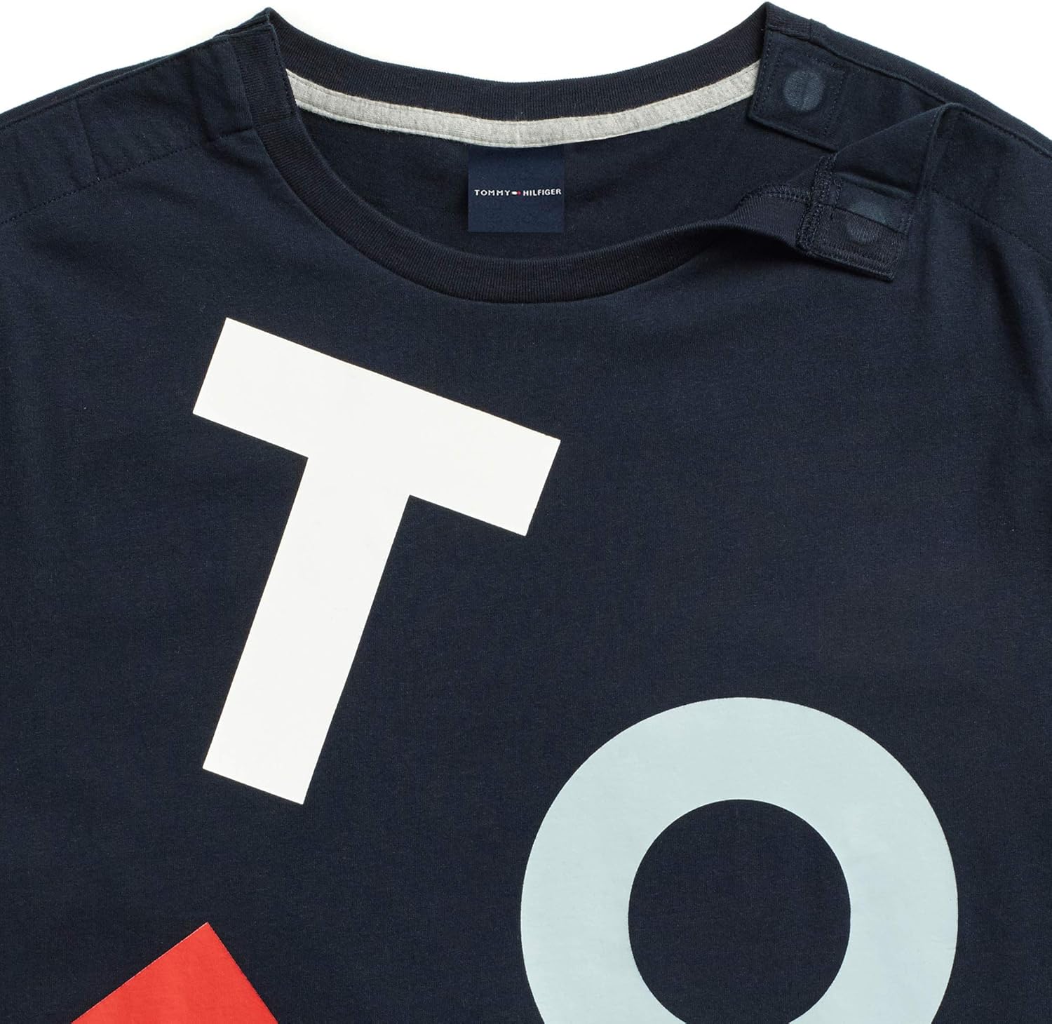 Tommy Hilfiger Men's Adaptive T-shirt With Magnetic Buttons on Shoulders