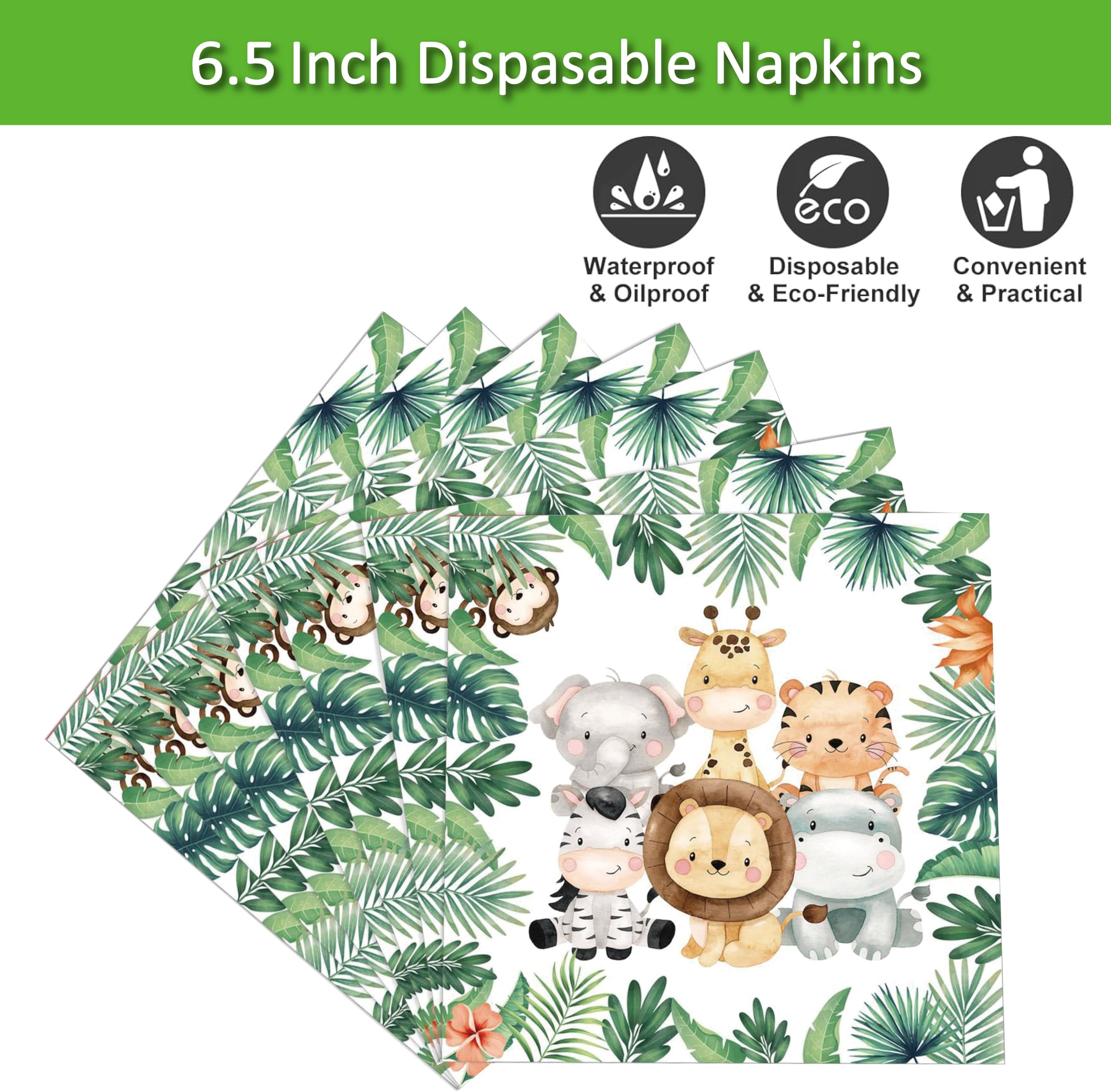 Servilletas De Papel Con Diseño De Cactus Y Animales - 20 Unidades, 33x33 Cm, 3 Capas, Hechas En Alemania