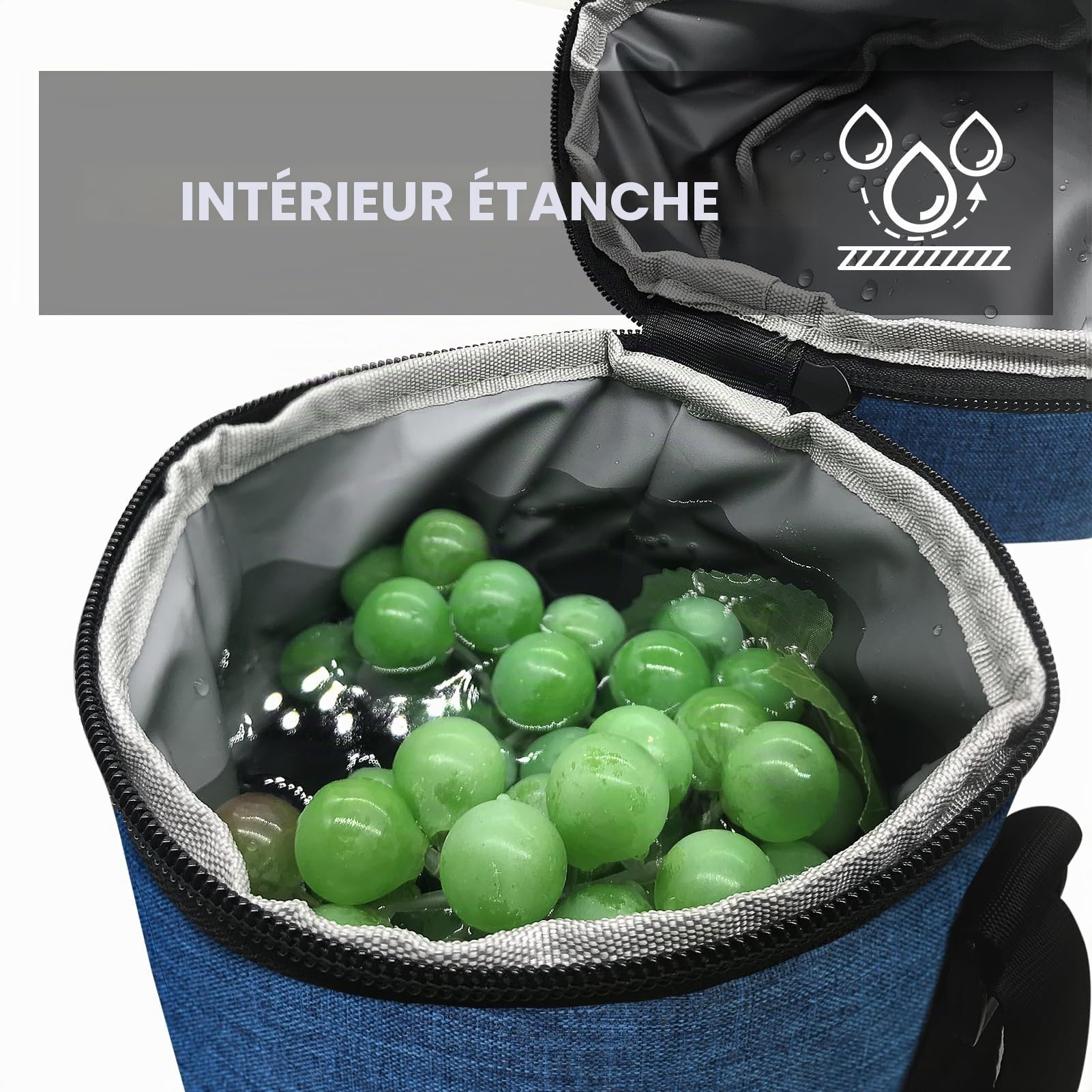 AOSBOS Grand Sac Isotherme pour 1,5L Bouteille de Vin Champagne Porte-Bouteille d’Eau 1,5 litres avec Bandoulière Réglable, Bleu