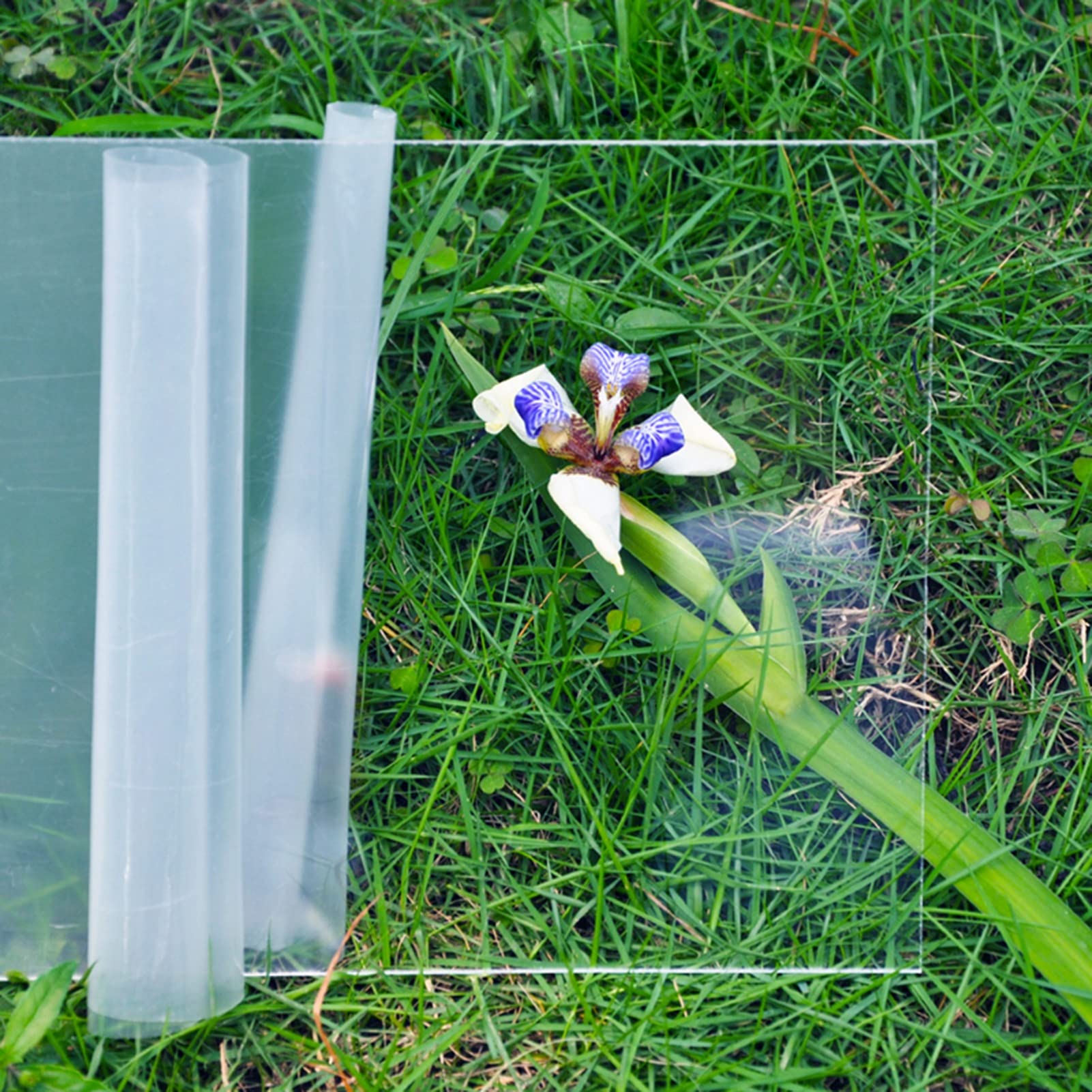 ERRULAN Cienka rolka arkusza akrylowego z folią ochronną, przezroczyste arkusze szklane, plastikowa płyta ochronna szklana alternatywa, projekty ekspozycyjne DIY (kolor: 1 mm, rozmiar: 1,2 x 5 m)