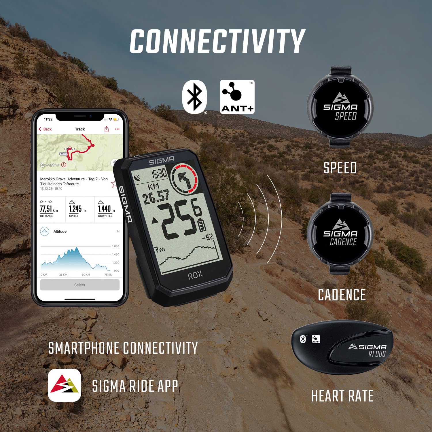SIGMA ROX 4.0 ENDURANCE Nero | 41h di durata della batteria | 30 funzioni come la misurazione dell'altitudine | compatibilità con le e-bike | ANT+&BLE |USB-C|computer da bici wireless