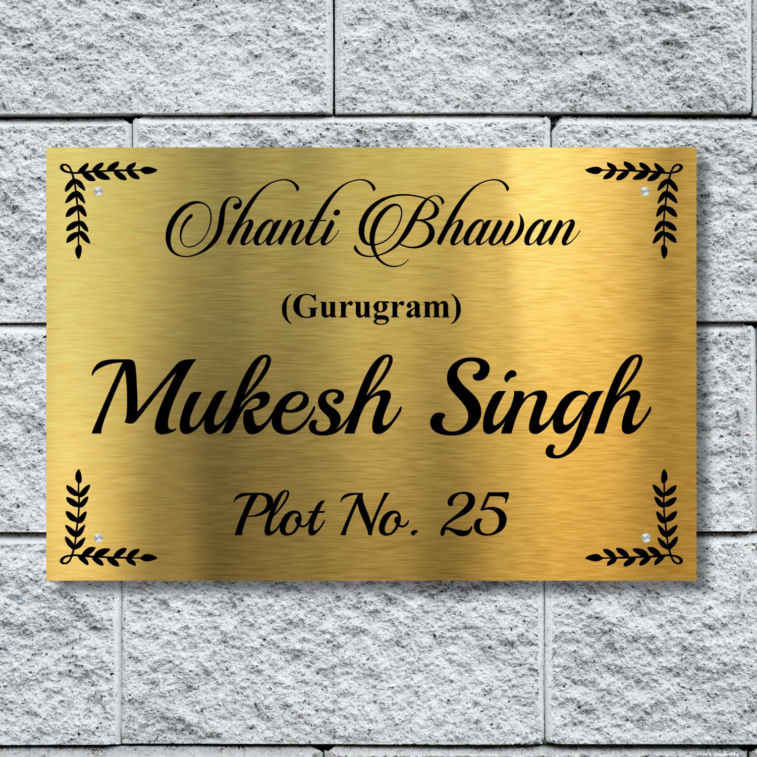 Primeam Personalized Name Plate for Home Entrance | Stainless Steel Door Name Plate for Flat, Bungalow, Apartment, Office & Outdoor Use | Diwali Gift | 12x8 Inches Name Board-image-32