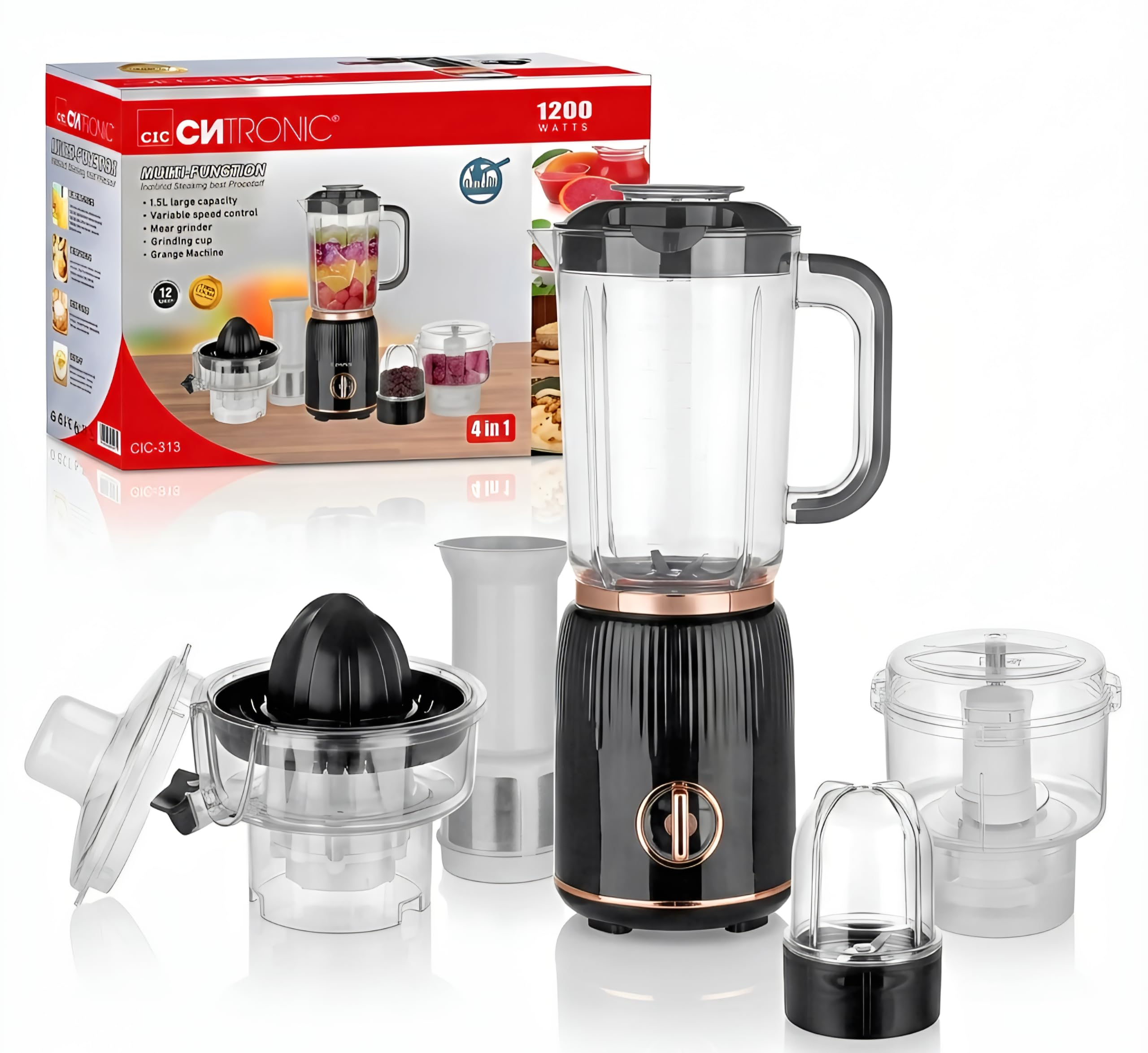Lalantika 4-in-1 Multi-Function Blender | 1200W Power,1.5L Large Capacity | Ice Crusher Mixer Grinder Juicer, Bullet Food Processor | Meat Chopper Citrus Extractor | Heavy Duty Kitchen Appliance-picture-22