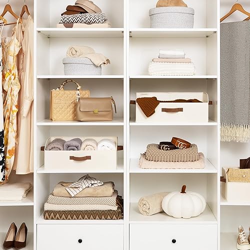 Miniatura 2 de StorageWorks - Cestas de almacenamiento para armario, caja organizadora trapezoidal para estantes, contenedor de ropa de tela, cestas plegables de