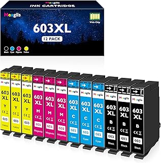 Meagiis 603XL Printer Cartridges Compatible with Epson 603 Ink Cartridges for Epson Expression Home XP-2100 XP-2105 XP-3100 XP-3105 XP-4100 WF-2810 WF-2830 WF-2835 (3 Black, 3 Cyan, 3 Magenta, 3