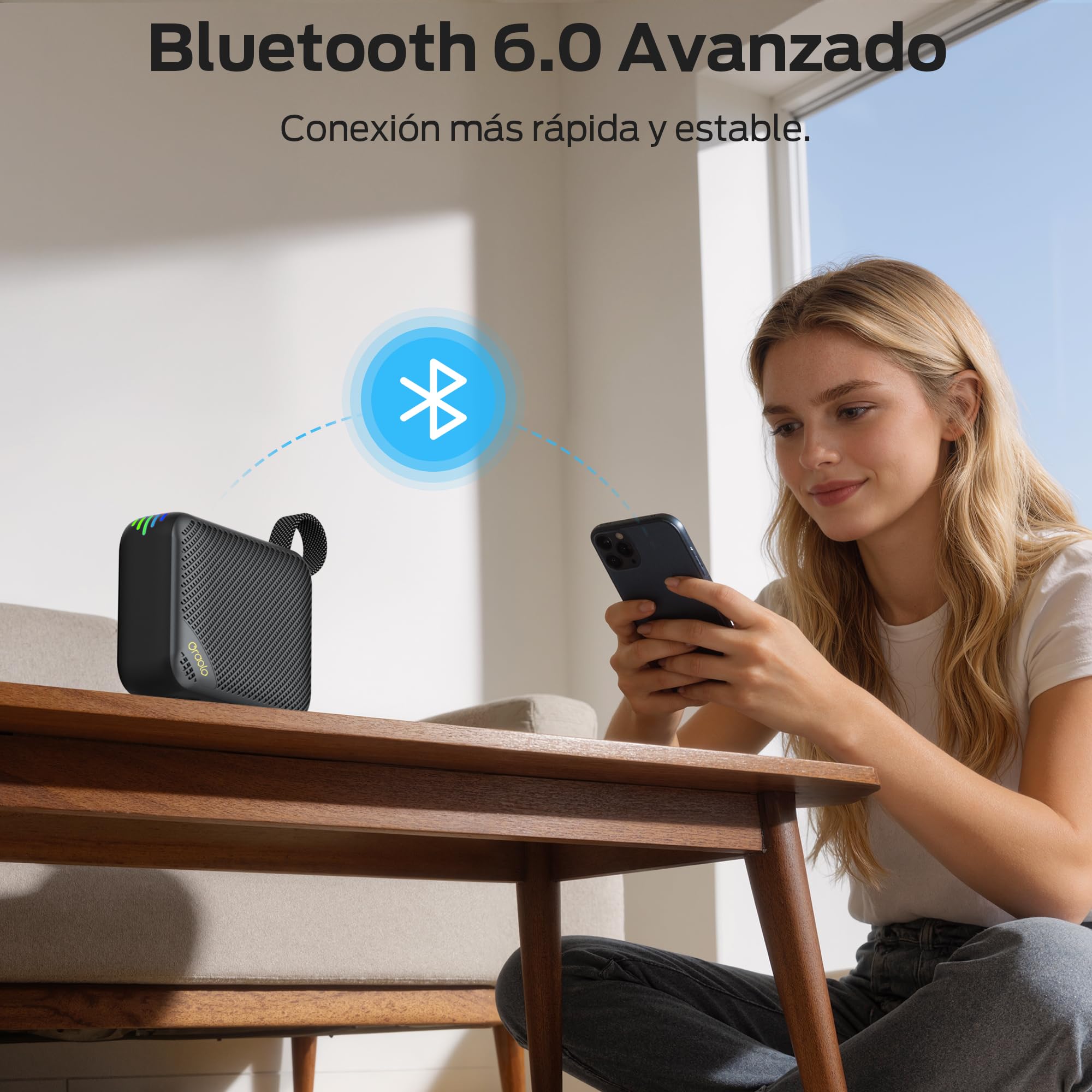 oraolo Altavoz Bluetooth Portátil, Altavoces Bluetooth Inalambrico 5.4, Impermeable IPX7, Parlante Estéreo, Autonomía de 24H, Entrada AUX&TF-Card, Altavoz Inalámbrico Compacto para Camping, Viajes | 20H tiempo de funcionamiento Bluetooth 6.0 IPX7 resisten