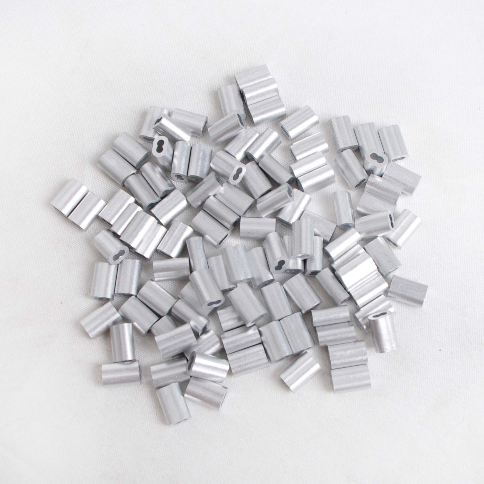 1/16 Cable Ferrule 100PCS, Aluminum Crimping Loop Sleeve for Wire Rope