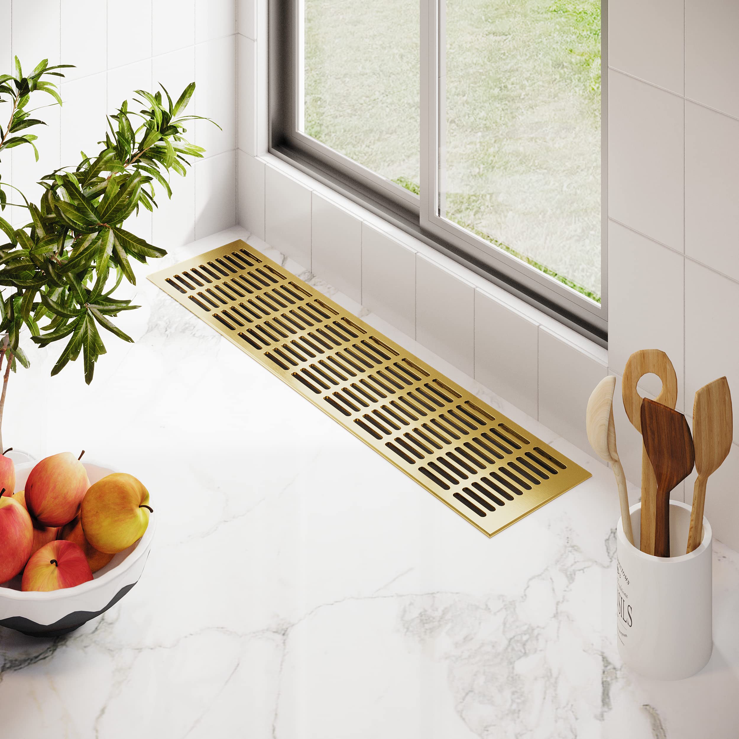 MS Beschläge ® Aluminium Ventilation Grille Sheet Heating Cover 130 mm x 200 mm Various Colours (Gold Anodised - F3) - Image 2