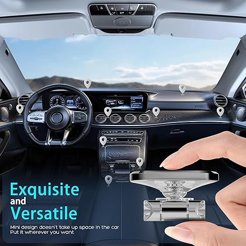 Miniatura 7 de Seltureone Alloy Folding Magnetic Phone Holder for car, Powerful 360 Degree Rotating Magnetic Phone Mount, Super Strong 8 Magnets, Super Stick