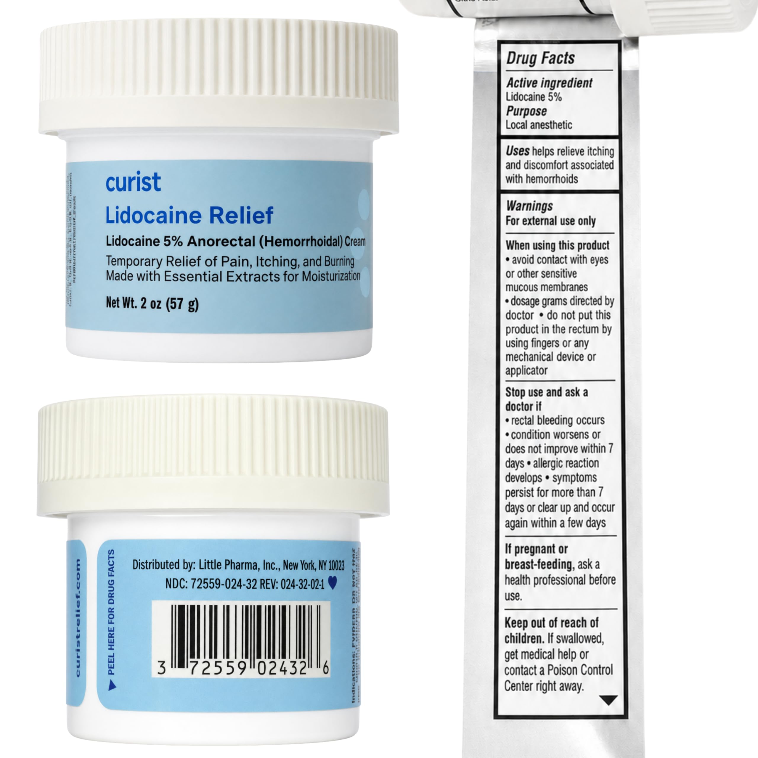 Curist 5% Lidocaine Numbing Cream Pain Relief (2 oz Jar) — Amazon image 2