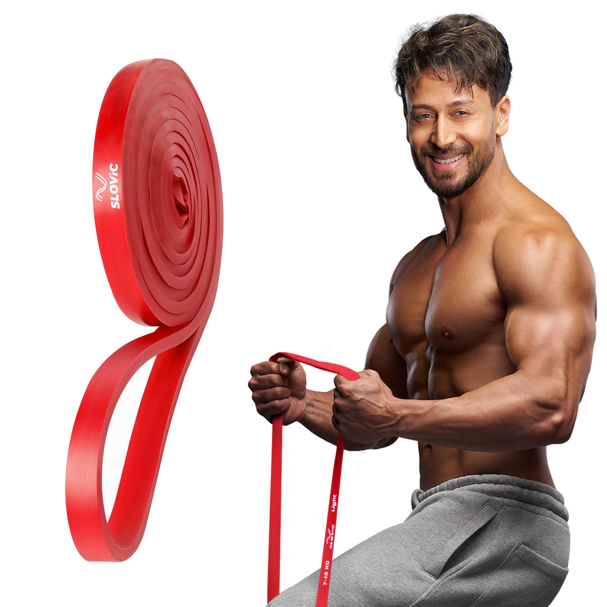 Slovic Resistance Bands for Workout | Resistance Band Set | Exercise Band for Home Gym Fitness | Pull Up Band | Loop Band | Stretching Band | Gym Band for Men & Women | Heavy Duty Material - 1 Year warranty