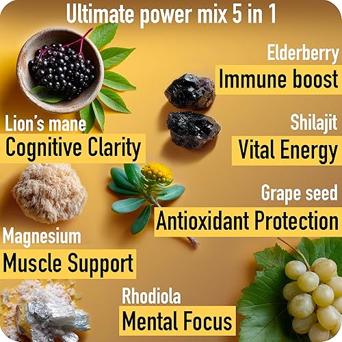 Miniatura 2 de ad hoc Gomitas Shilajit de oro de 1100 mg con magnesio, melena de león, rodiola, semilla de uva, shilajit del Himalaya para hombres y mujeres, más