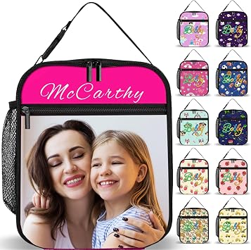 Personalized Lunch Box Custom Lunch Bag with Name Photo for Nurse Women Men Adult Customized Insulated Reusable Leakproof Cooler Tote Bags Gifts for Office Work Picnic Travel
