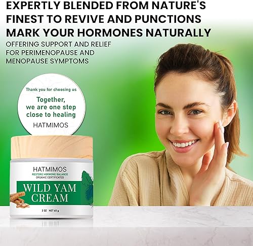 Miniatura 2 de Crema de ñame salvaje, 2 onzas, crema orgánica de raíz de ñame silvestre, equilibrio hormonal, apoyo a la perimenopausia y alivio de la menopausia,