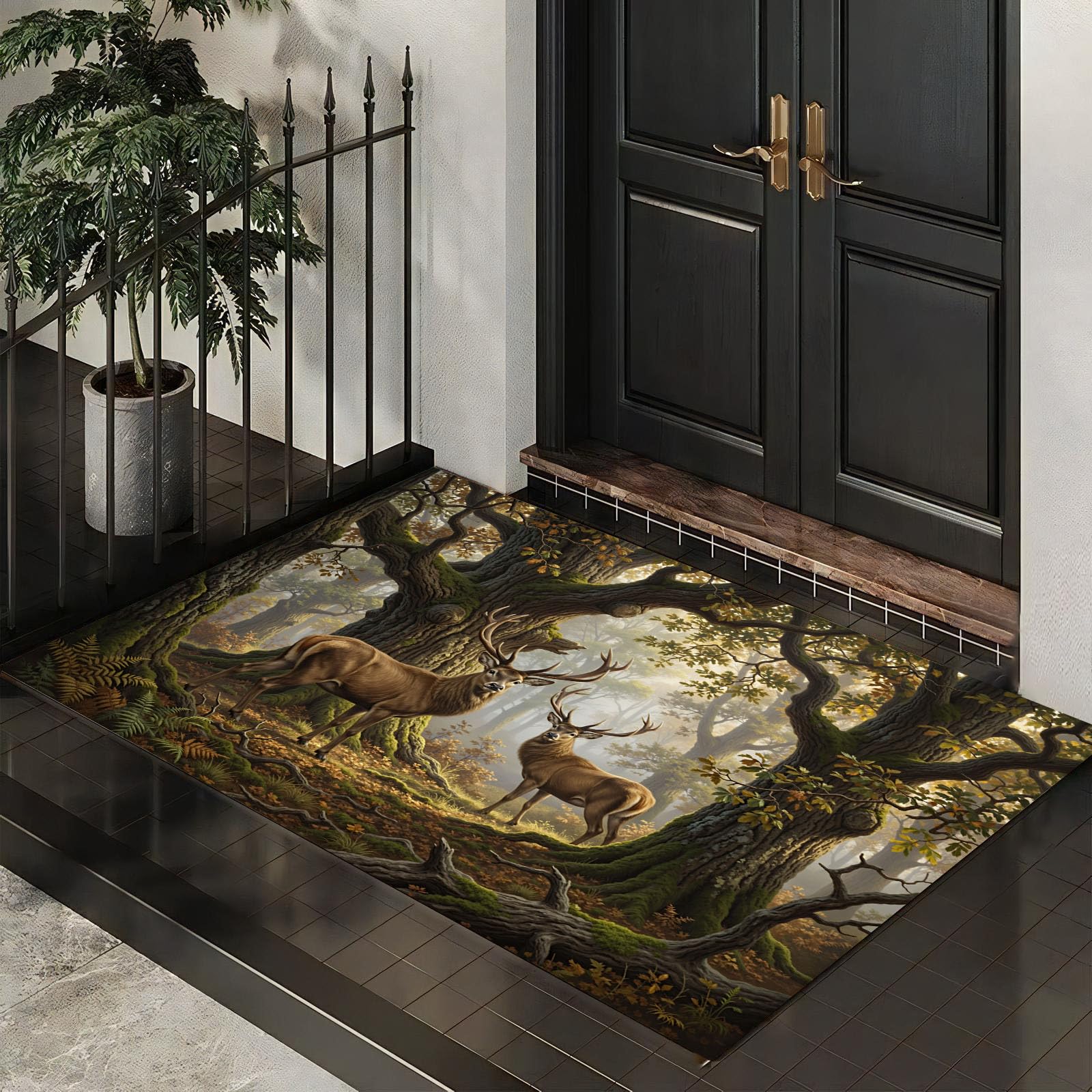 Paillasson antidérapant fini les glissades tapis forêt absorbant