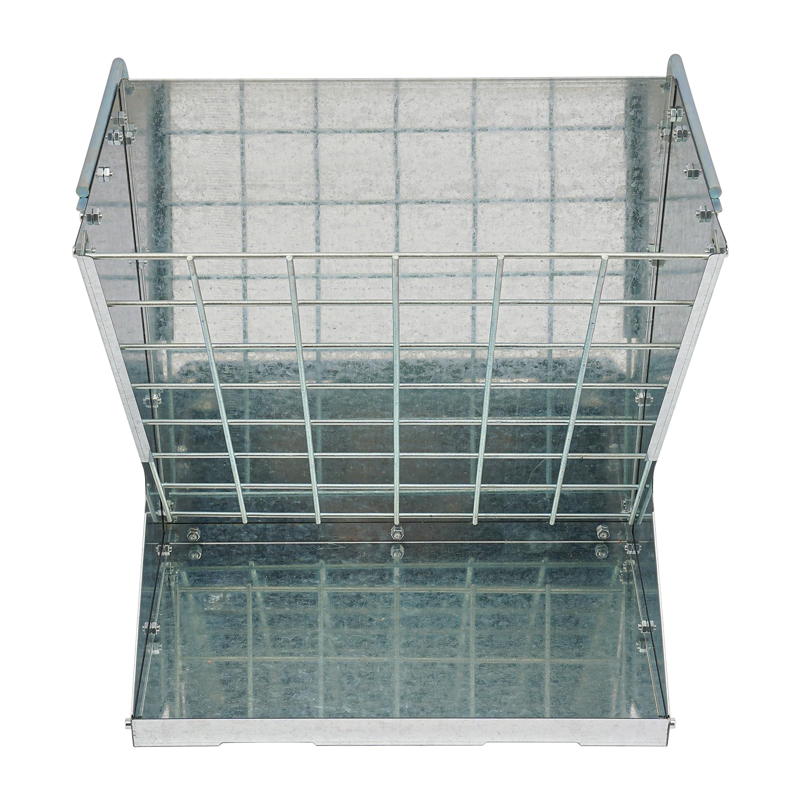 Comedero para heno 56,61 x 33,27 x 59,94 cm 2 en 1 de acero inoxidable para cabras, caballos, ovejas, conejos, vacas
