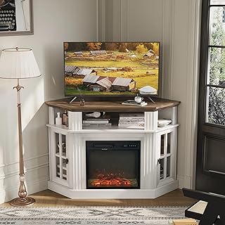 Flamaker Fireplace Corner TV Stand for TVs up to 55 Inch, Entertainment ...