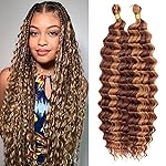 Eerya Long Curly Braiding Hair 18 Inch 2 Packs Deep Ocean Wave Crochet Hair for Black Women Deep Wave Braiding Hair for Boho Braids18 inch, P33/30)