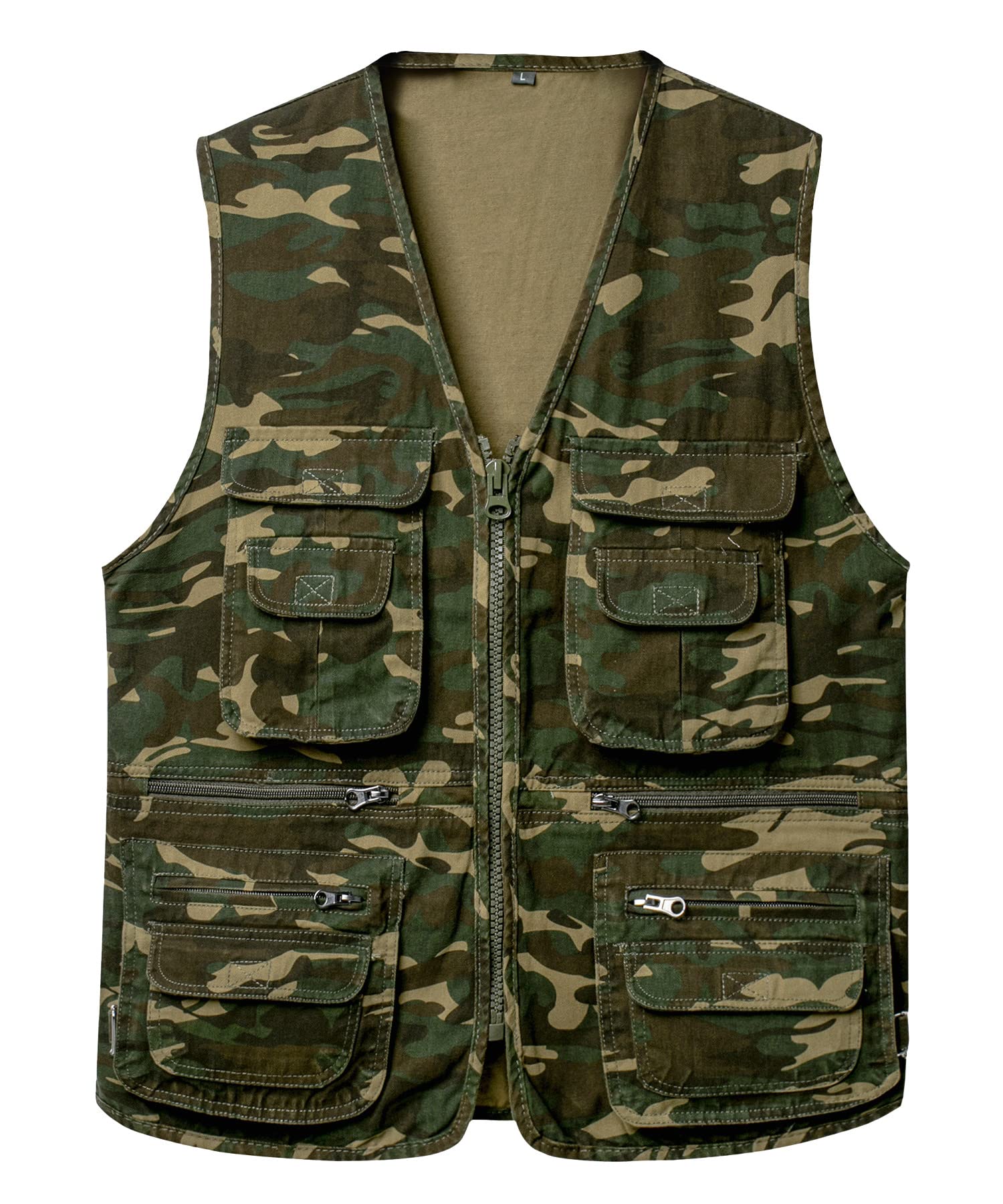 Visvest Multi Pocket, Vliegvissen Vest voor Heren, Heren Visvesten Jas Mesh Ademend Buiten Zwemmen Varen,Khaki,M
