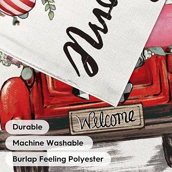 AVOIN colorlife Love Hearts Truck Valentines Day Garden Flag 12x18 Inch