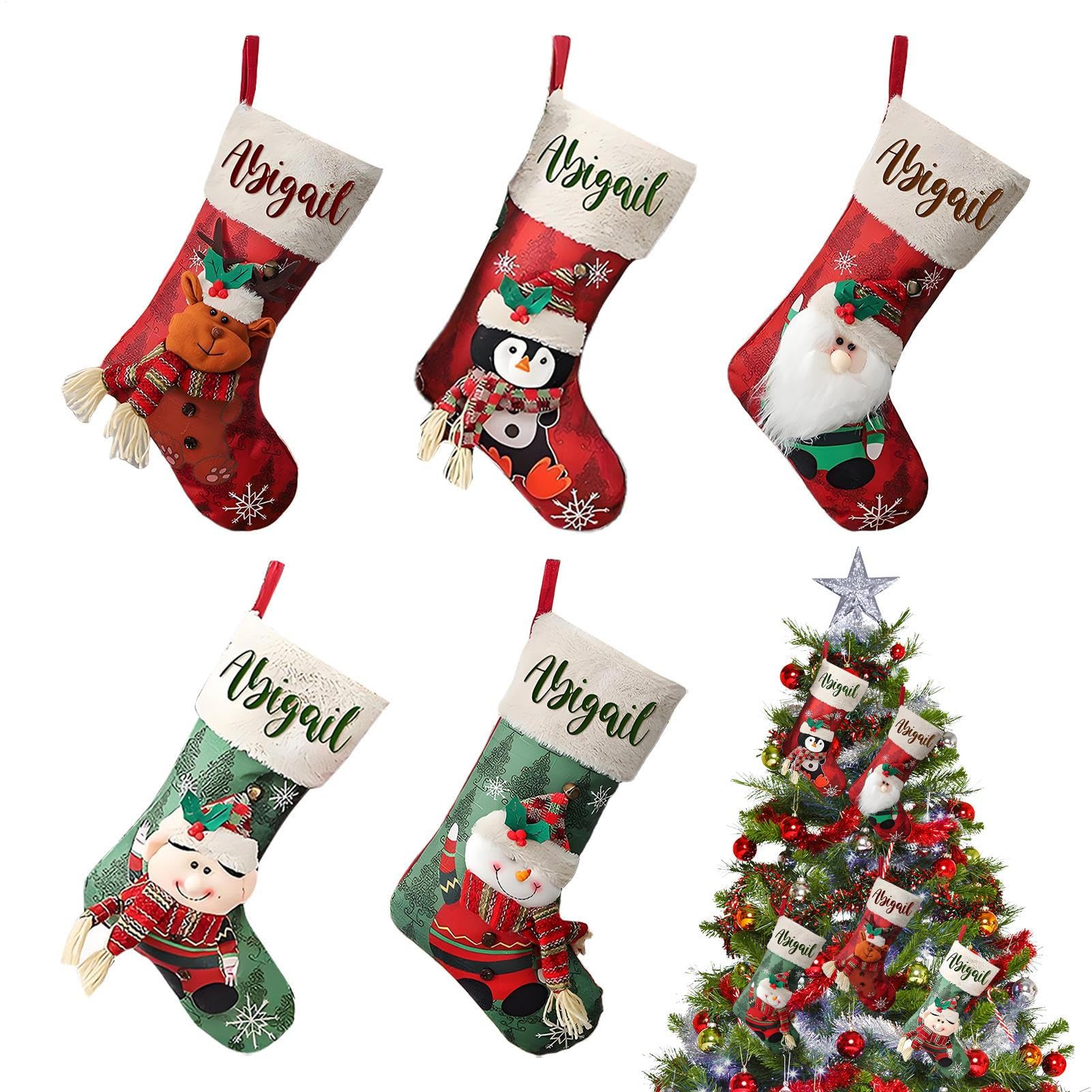 Weihnachtsstrümpfe 5-teiliger Süßigkeiten-Niedliche Weihnachtsdekorationen | Weihnachtssocken Für Weihnachtsbaum Kamin Sims Preise Füller Familien Weihnachtsfeier