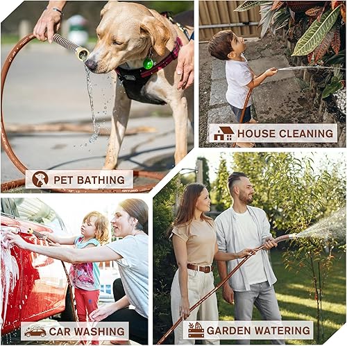 Miniatura 7 de Short Leader - Manguera de jardín de 58 pulgadas x 15 pies, manguera de agua ligera sin torceduras, goma híbrida, resistente, 650 PSI de ráfaga,