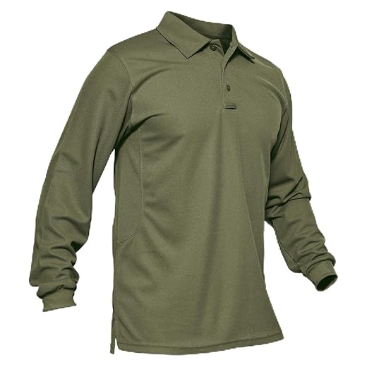 MAGCOMSEN Men's Polo Shirts 3 Button Quick Dry Performance Long Sleeve Tactical Shirts Pique Jersey Golf Shirt