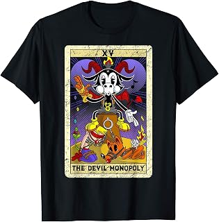 El Monopolio Diabólico El Diablo Cartoon XV Tarot Card Camiseta