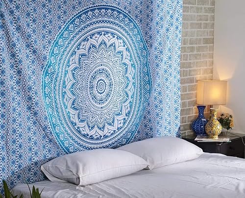 Doraya Tapiz de mandala ombré, de buena suerte, hippie, hippie, para colgar en la pared, tapiz bohemio indio trippy, decoración de dormitorio para