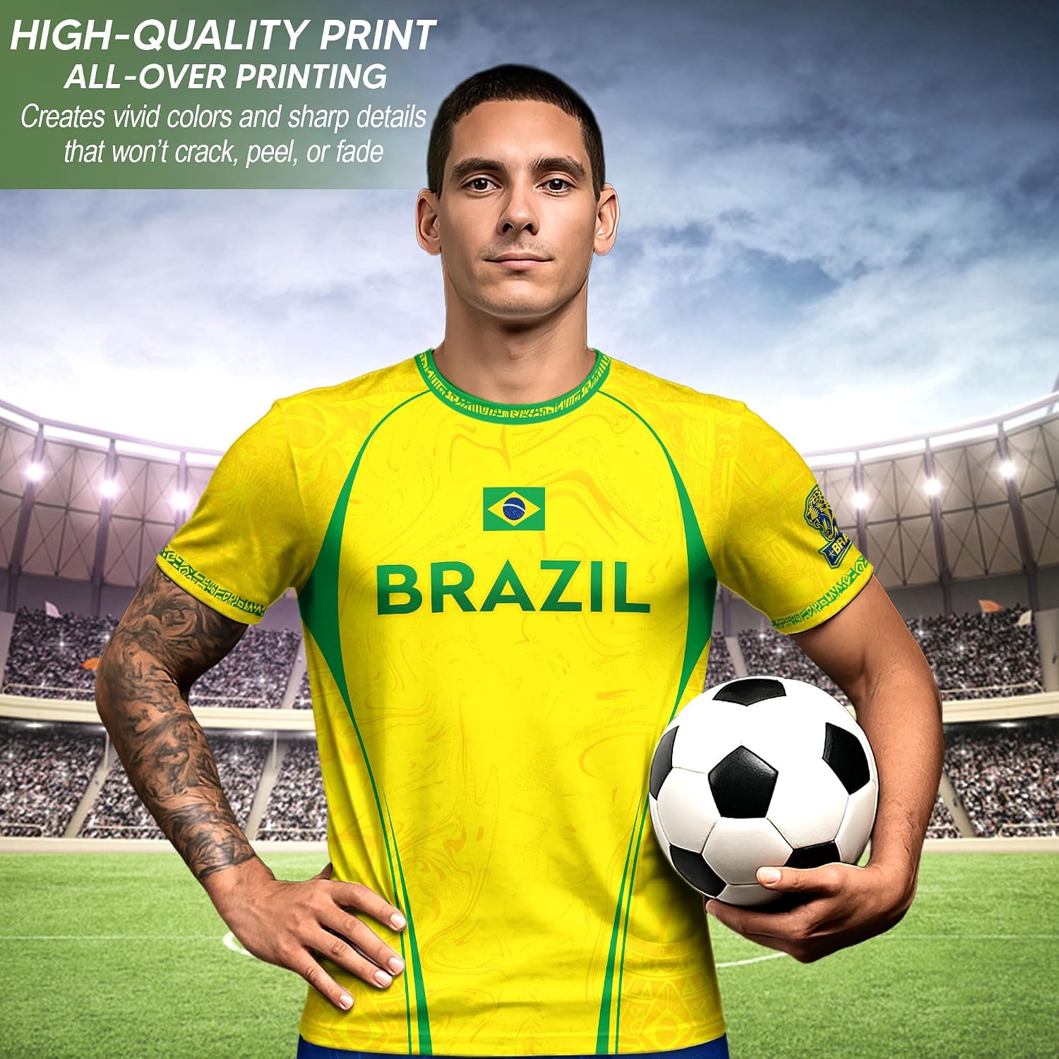 Brazil Soccer Jerseys Casual Sport Shirt, Soccer Jersey Brazil, Brasil Jersey Men 1