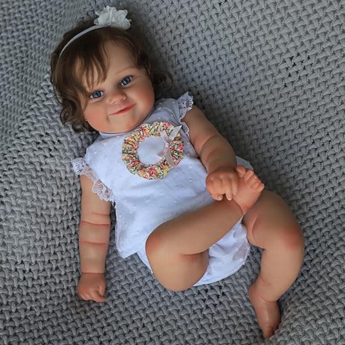 Miniatura 3 de Muñecas Reborn Baby Girl  Meadow 18 pulgadas Muñecas de bebé realistas recién nacidas, cuerpo suave, regalo o colección de juguetes para niños a