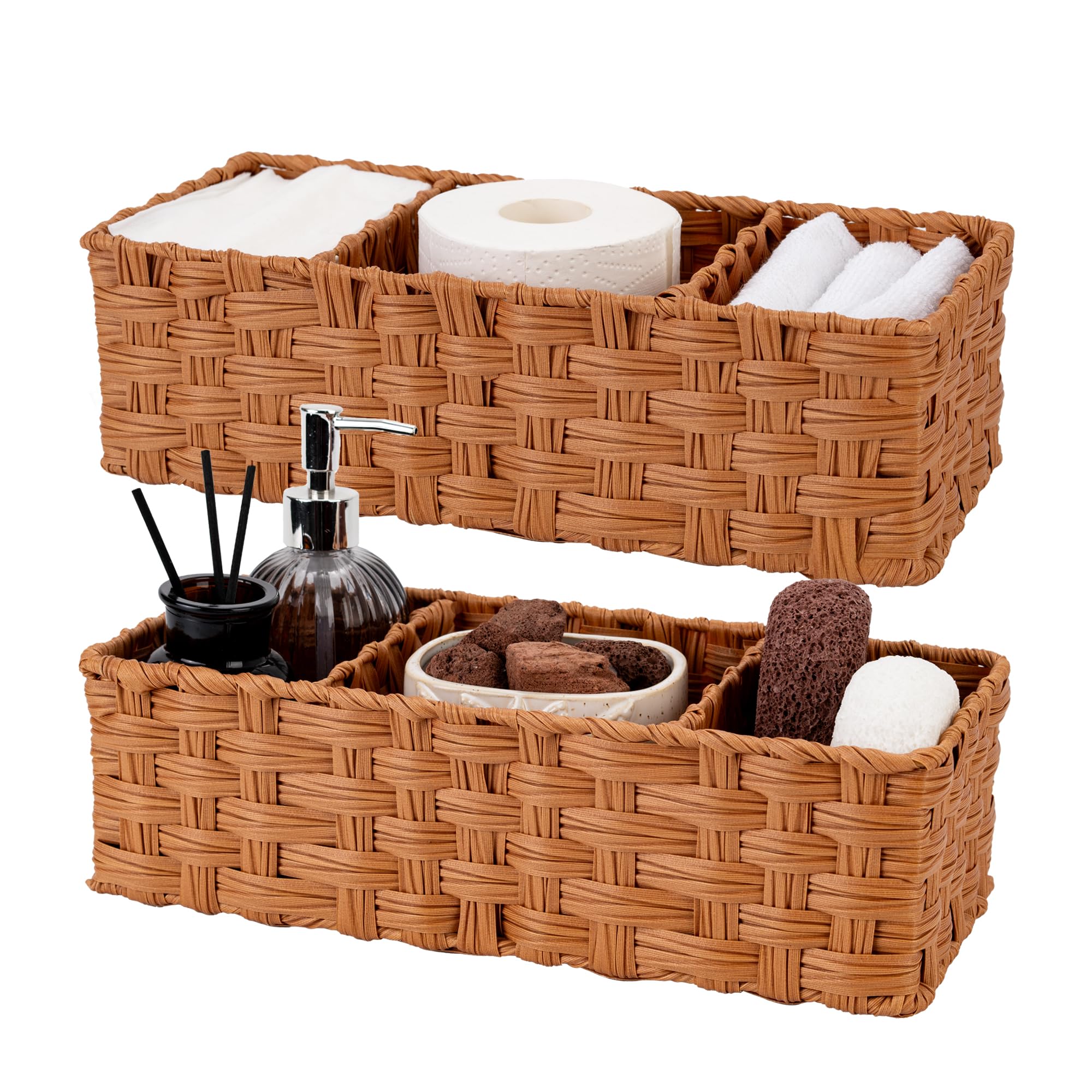 GRANNY SAYS Back of Toilet Organizer, Bathroom Storage Baskets, 2-Pack