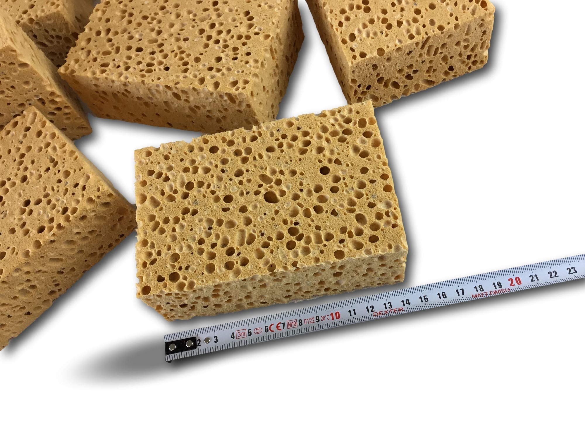 Lot de 10 éponges végétales Brunes 140x90x50 | Haute qualité | Spéciales Gros travaux | Lessivage Murs sols plafonds | Absorbantes résistantes | Domestique ou Professionnel | Kibros EPVGGT01