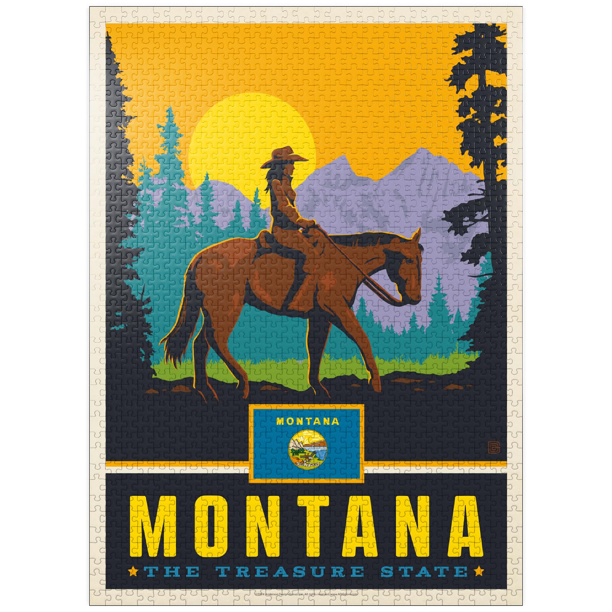 Montana: The Treasure State 500-Piece Jigsaw Puzzle - Premium Quality, Made In USA, For Adults & Families