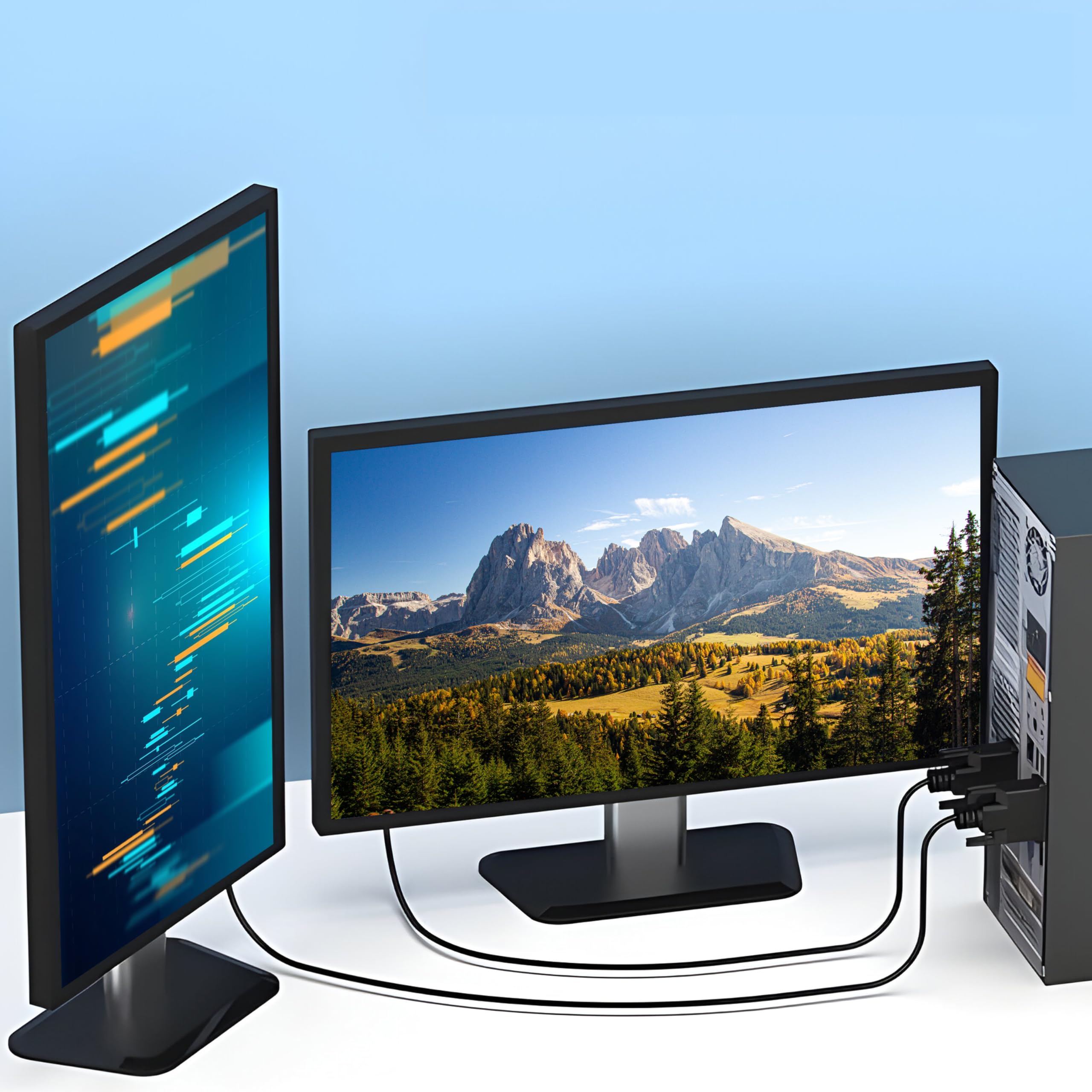 Retoo Cavo DVI-I a VGA 24+5 Dual Link, Lunghezza 1,5m, Interfaccia Maschio-Femmina, Connettori Placcati Oro, Ideale per Monitor CRT, Laptop, PC, Segnale FHD