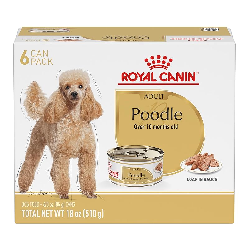Ração úmida para Poodle adulto ROYAL CANIN Patê em molho, pacote com 6 latas de 85 g