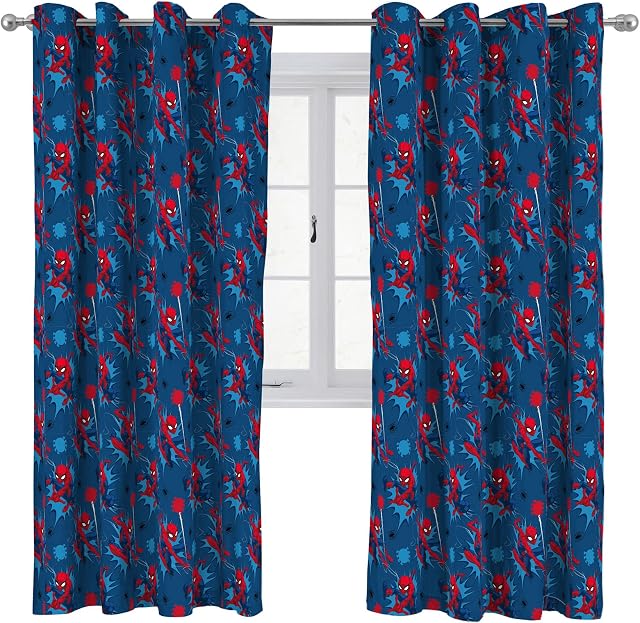 Marvel Spiderman Spidey Daze 183cm x 168cm Eyelet Window Curtains - 2 Panels