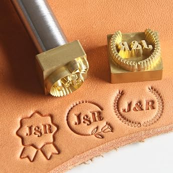Custom Leather Stamp - Personalised Embossing Stamp for Leather & Wood Engraving Steel Stamp Tool DIY Brand Stamp for Leatherwork Wood Burning and Craft Projects 0.5 inches/1.27 cm