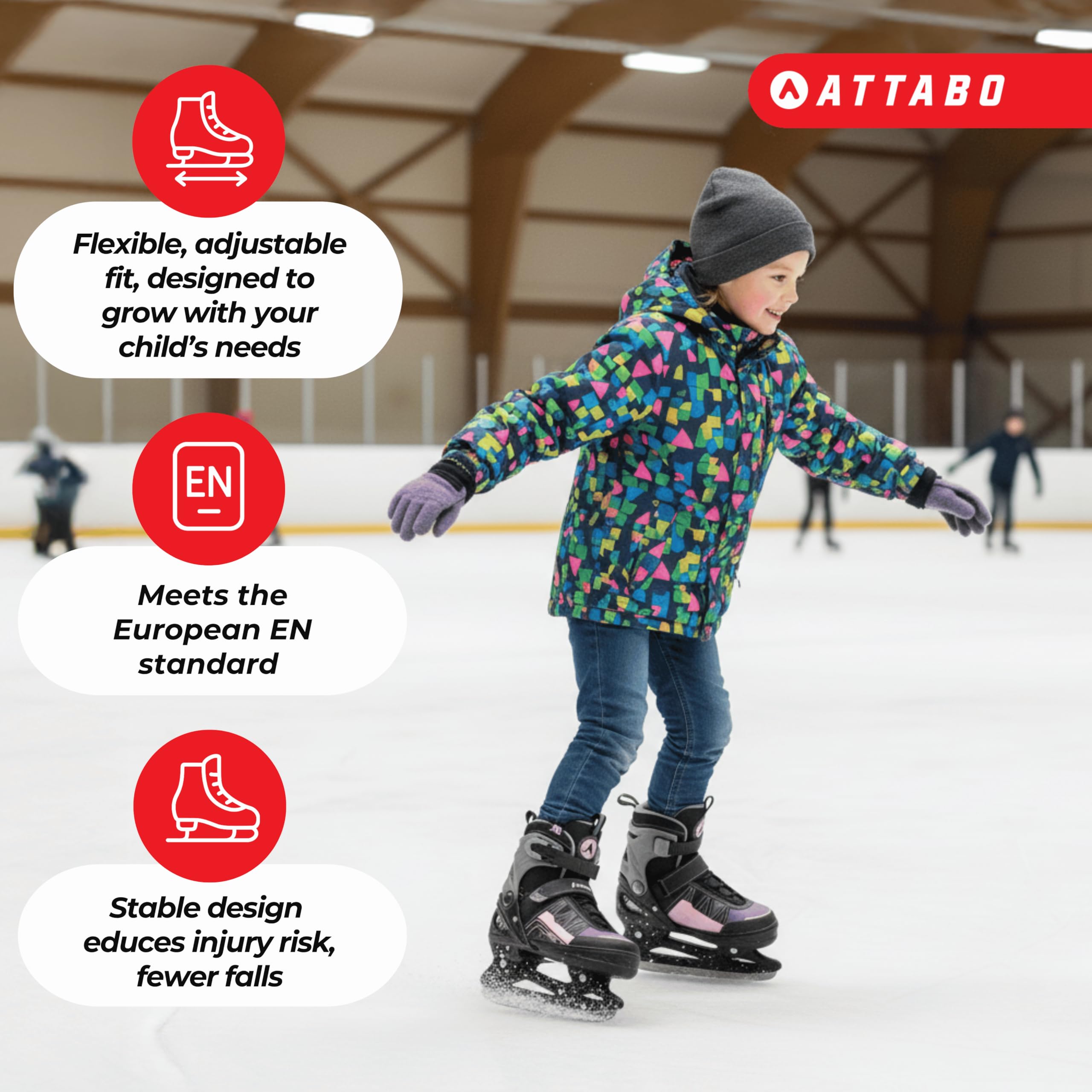 ATTABO Bladeroll 2-in-1 Kinderschlittschuhe & Inline Skates – Verstellbar, mit Wechselkufe, ABEC-7-Lager, Aluminiumrahmen & TPR-Bremse, Komfort & Sicherheit für Kinder