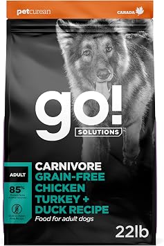 Go! Solutions Carnivore Chicken, Turkey + Duck Dry Dog Food, 22 lb