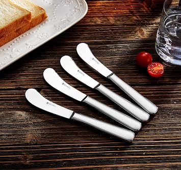 KEAWELL Premium Louise 4-Piece 6.7-Inch Stainless Steel Butter Knives