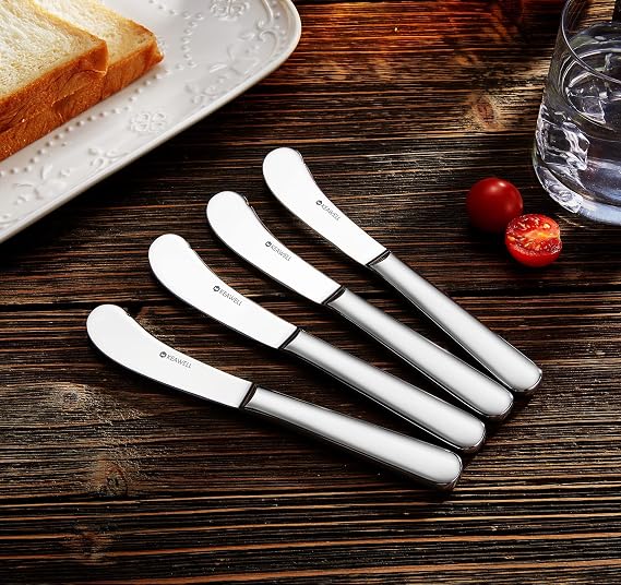 KEAWELL Premium Louise 4-Piece 6.7-Inch Stainless Steel Butter Knives