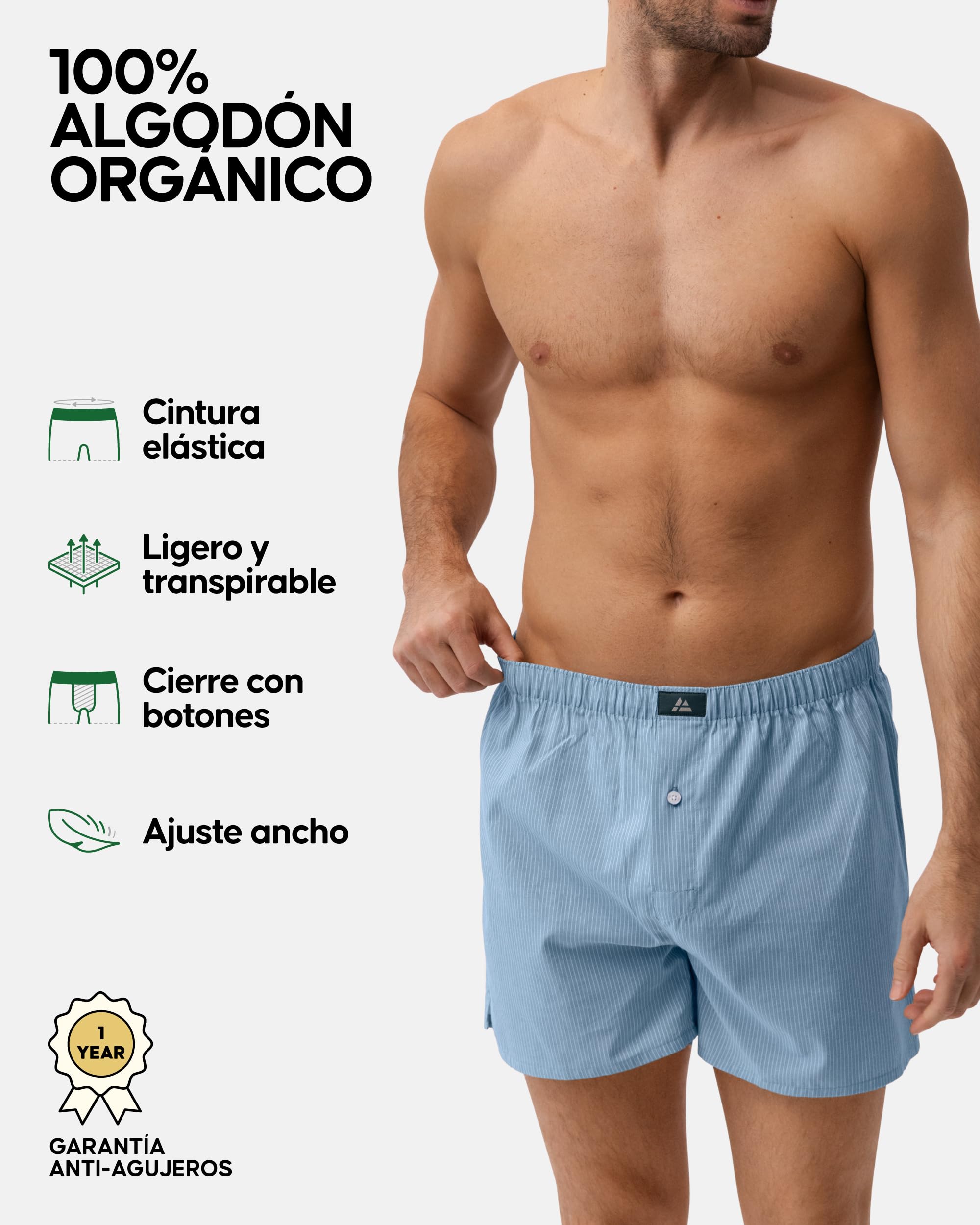 DANISH ENDURANCE Calzoncillos Hombre Boxer, 4 y 6 Pack Assorted Azul/Stripes Mix XL