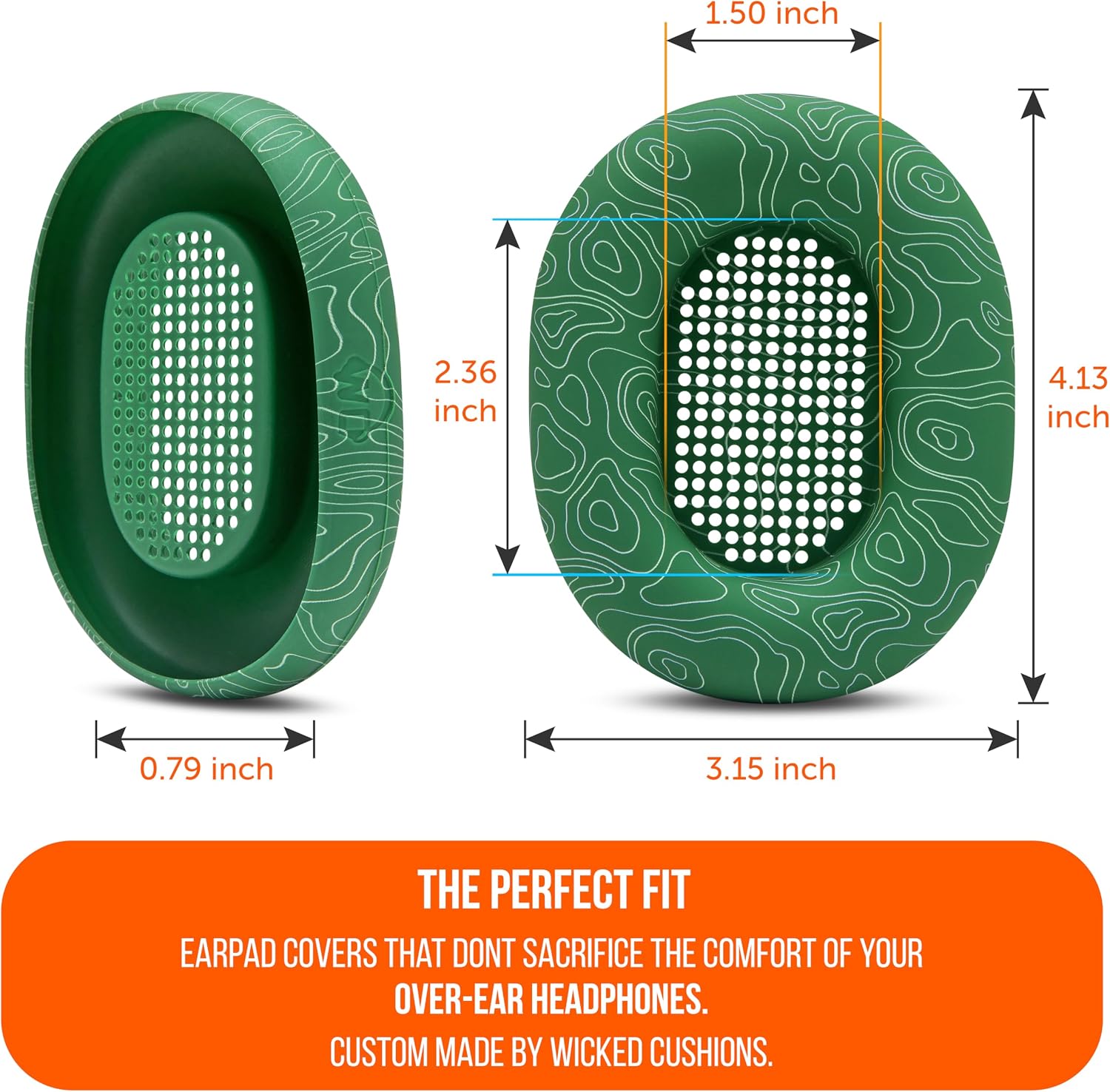 WC SweatZ XM5 - Patented Earpad Sweat Covers for Sony WH1000XM5 by Wicked Cushions | Full 360 Earpad Protection | Sweatproof & Easily Washable | Emerald Tide