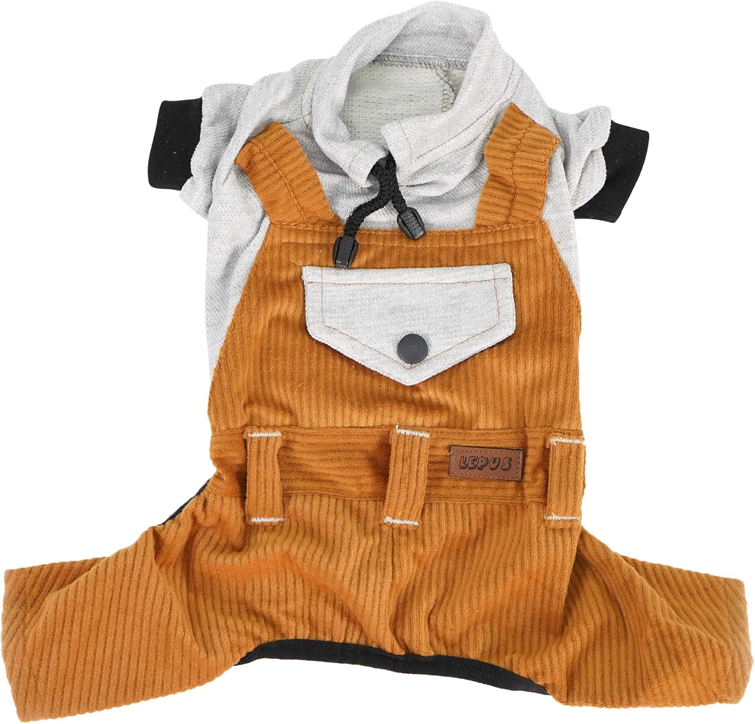 SussexHome Pets XXL Dog Jumpsuit with Turtleneck - Washable Cute Dog Clothes Dog Jacket - Full Coverage Dog Sweater - Camel