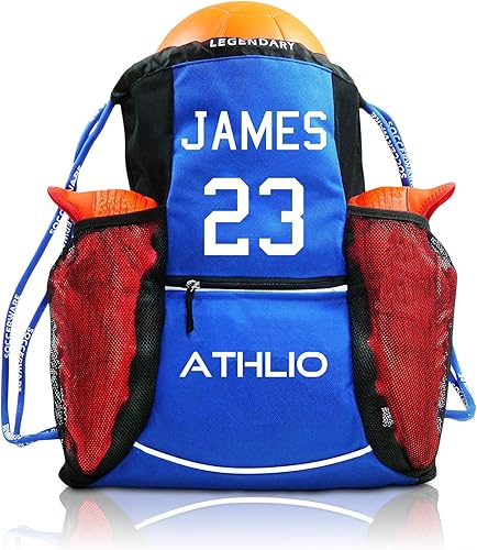 Miniatura 4 de Soccerware Legendary Bolsa de gimnasio con cordón, impermeable, para equipo deportivo y de entrenamiento, capacidad XL, mochila resistente,