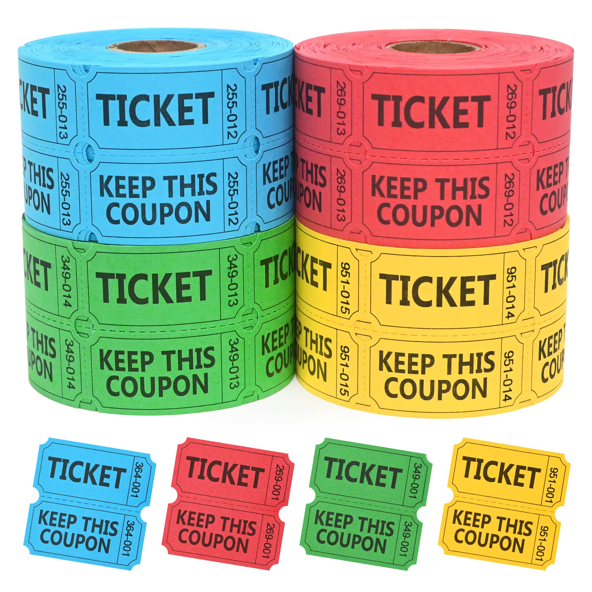 ESSENTIAL 2000 Raffle Tickets Double Roll, Raffle Tickets Roll with Name and Phone Number, for Raffle, Events, Classroom, Entry, Class Reward & Door