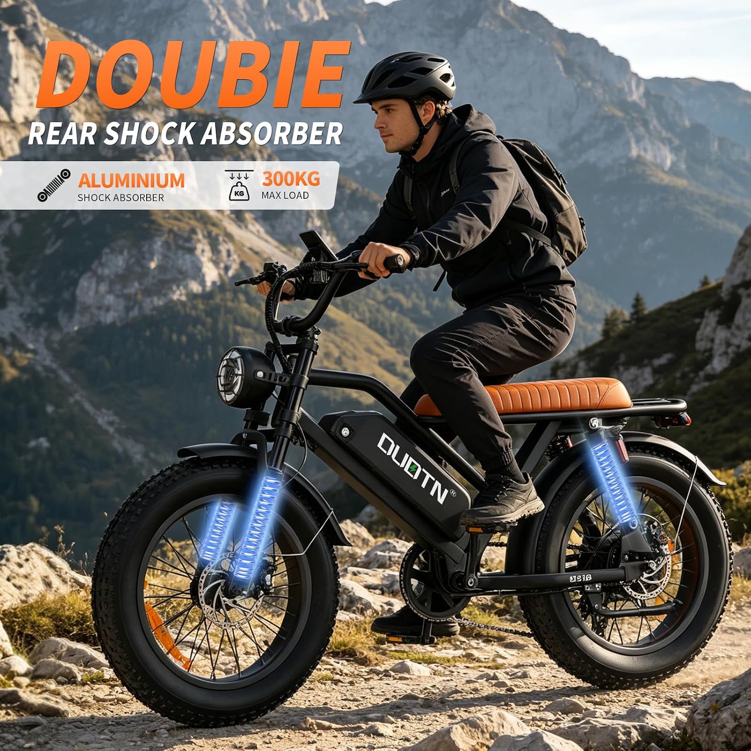 Fat Tire Electric Bike for Adults, 1500W Peak 750W Brushless Motor, 48V 18.2Ah Battery 60 Miles Range, 28MPH Mountain Ebike for Off-Road Beach City Commuting